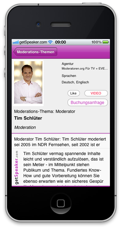 Moderator Tim Schlueter iPhone-App