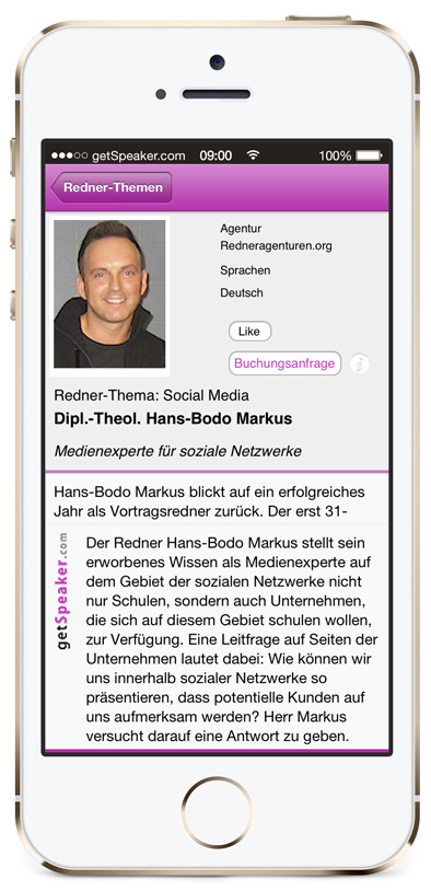Referent Social Media Dipl.-Theol. Hans-Bodo Markus iPhone-App
