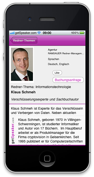 Referenten Informationstechnologie Klaus Schmeh iPhone-App
