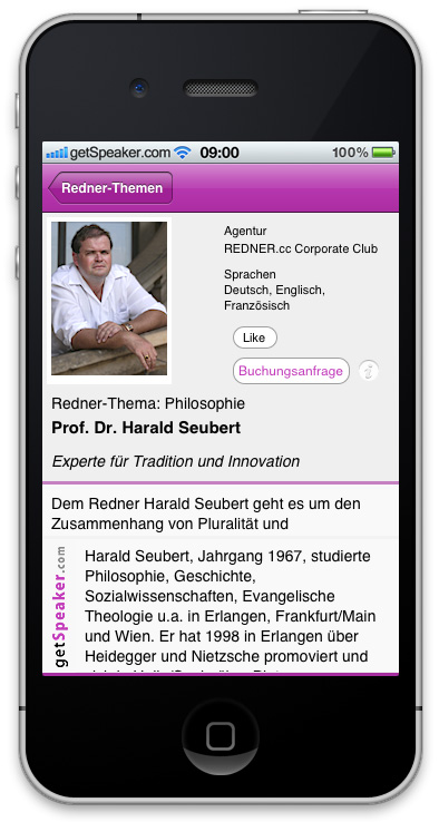 Referent Philosophie Prof. Dr. Harald Seubert iPhone-App