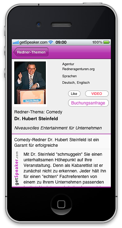 Comedy Referenten Dr. Hubert Steinfeld iPhone-App