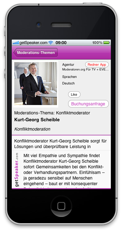 Konfliktmoderator Kurt-Georg Scheible iPhone-App