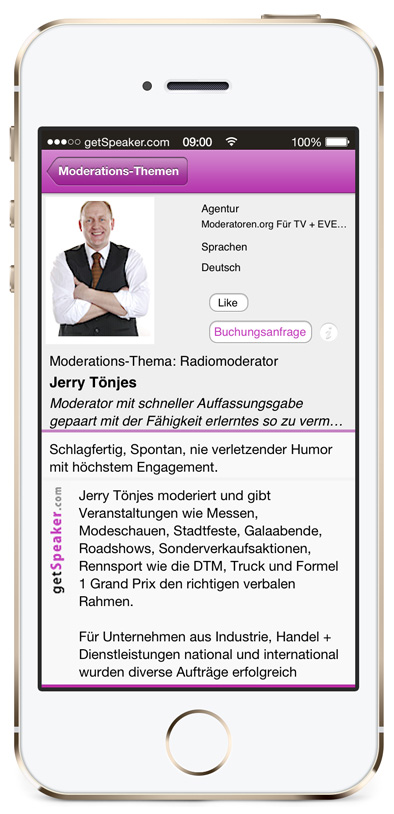 Radiomoderator Jerry Tönjes iPhone-App