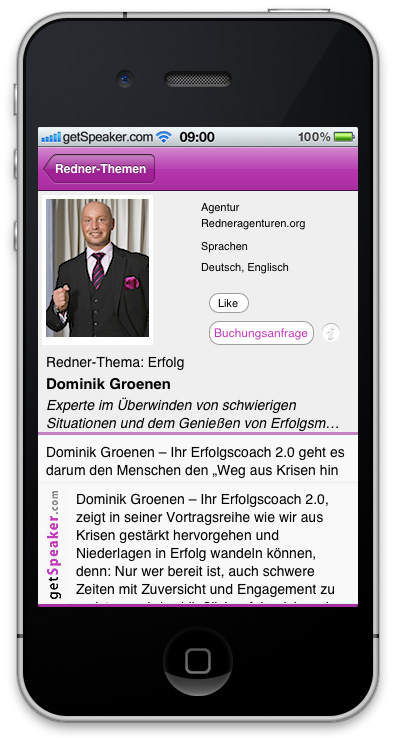 Referent Erfolg Dominik Groenen iPhone-App