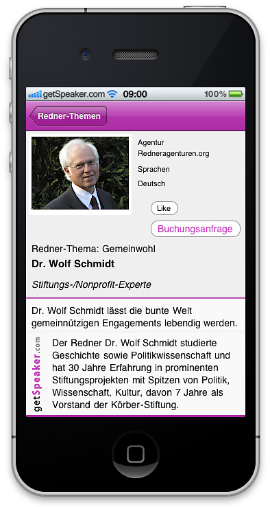 Referenten Gemeinwohl Dr. Wolf Schmidt iPhone-App