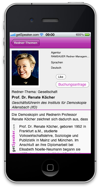 Referenten Gesellschaft Prof. Dr. Renate Köcher iPhone-App