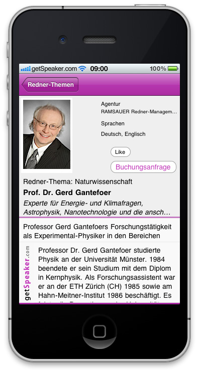 Referenten Naturwissenschaft Prof. Dr. Gerd Gantefoer iPhone-App