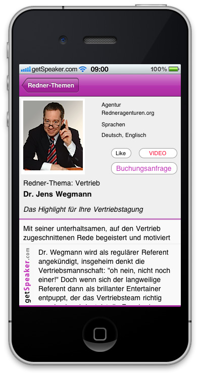 Referenten Vertrieb Dr. Jens Wegmann iPhone-App