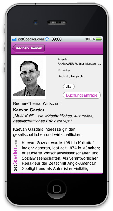Referenten Wirtschaft Kaeven Gazdar iPhone-App
