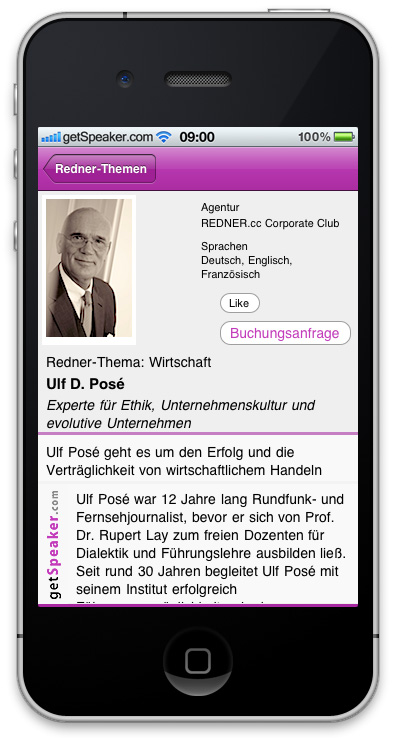 Referenten Wirtschaft Ulf D. Pose iPhone-App