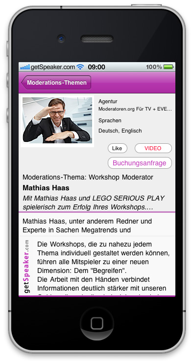 Workshop Moderator Mathias Haas iPhone-App